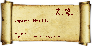 Kapusi Matild névjegykártya